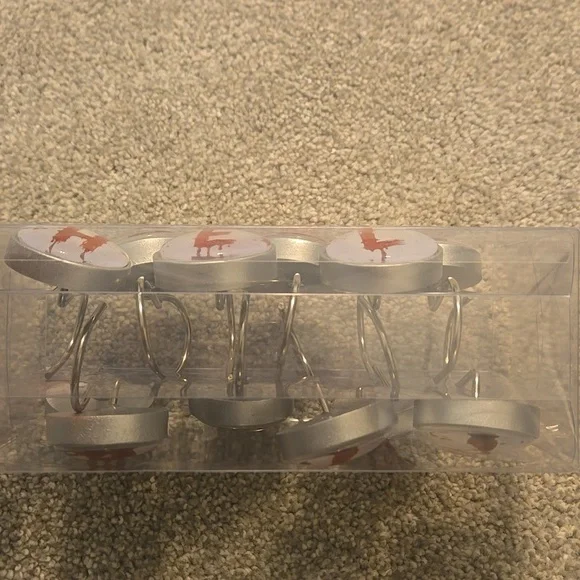 Halloween Help Me Scary Bloody Handprints Footprints Shower Curtain Hooks Set... - Picture 2 of 3